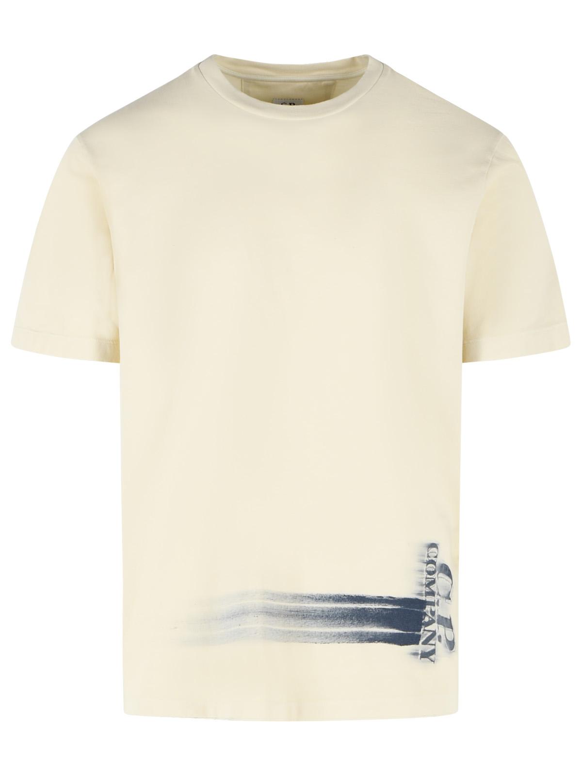 C.P. Company Light Beige Cotton T-Shirt Men C.P. COMPANY
