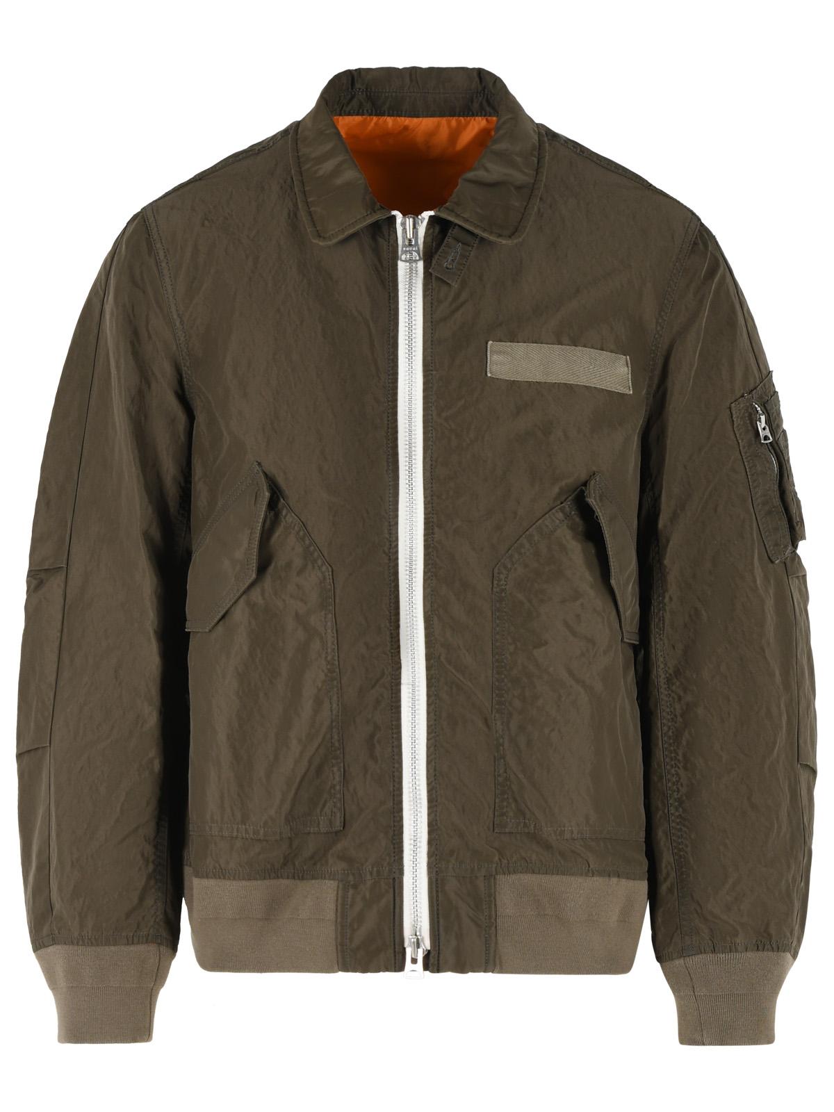 Sacai Green Nylon Jacket Men SACAI