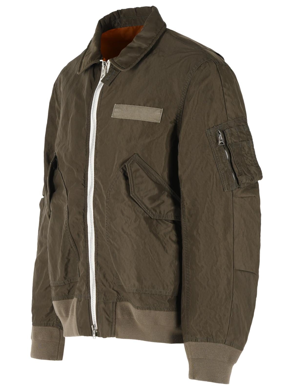 Sacai Green Nylon Jacket Men SACAI