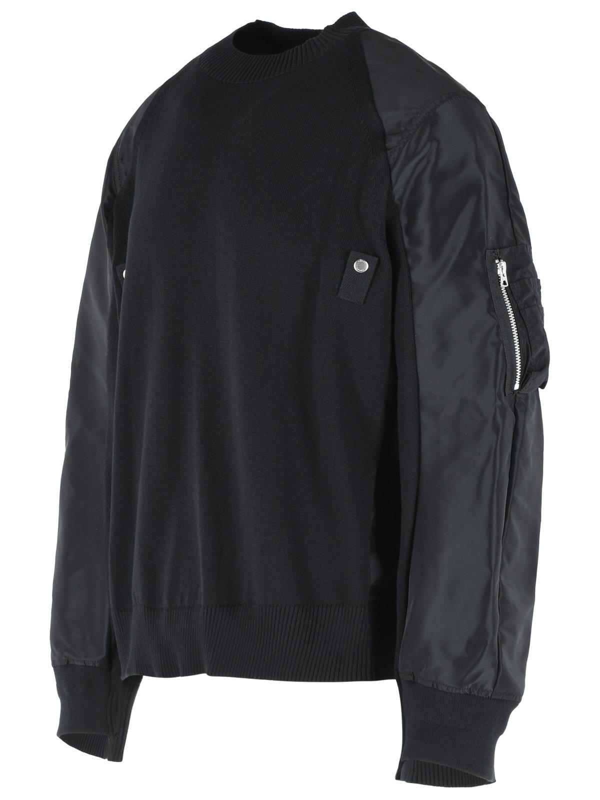 Sacai Black Cotton Blend Sweater Men SACAI
