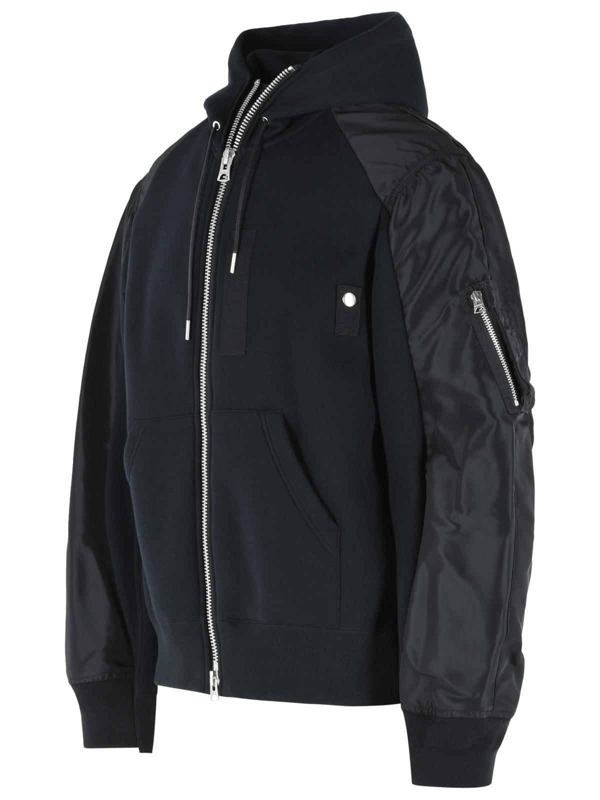 Sacai Black Cotton Blend Sweatshirt Men SACAI