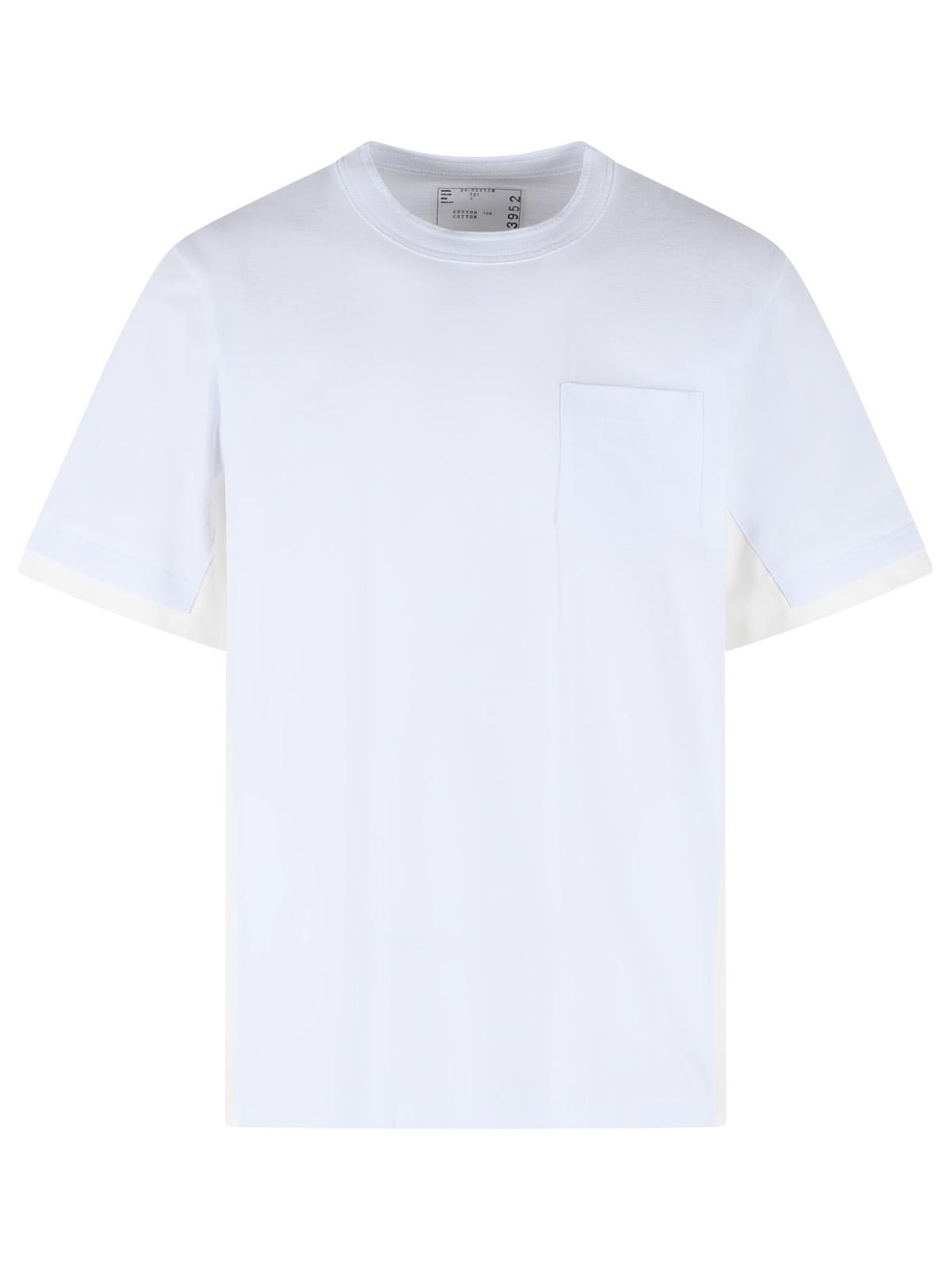 Sacai White Cotton T-Shirt Men SACAI