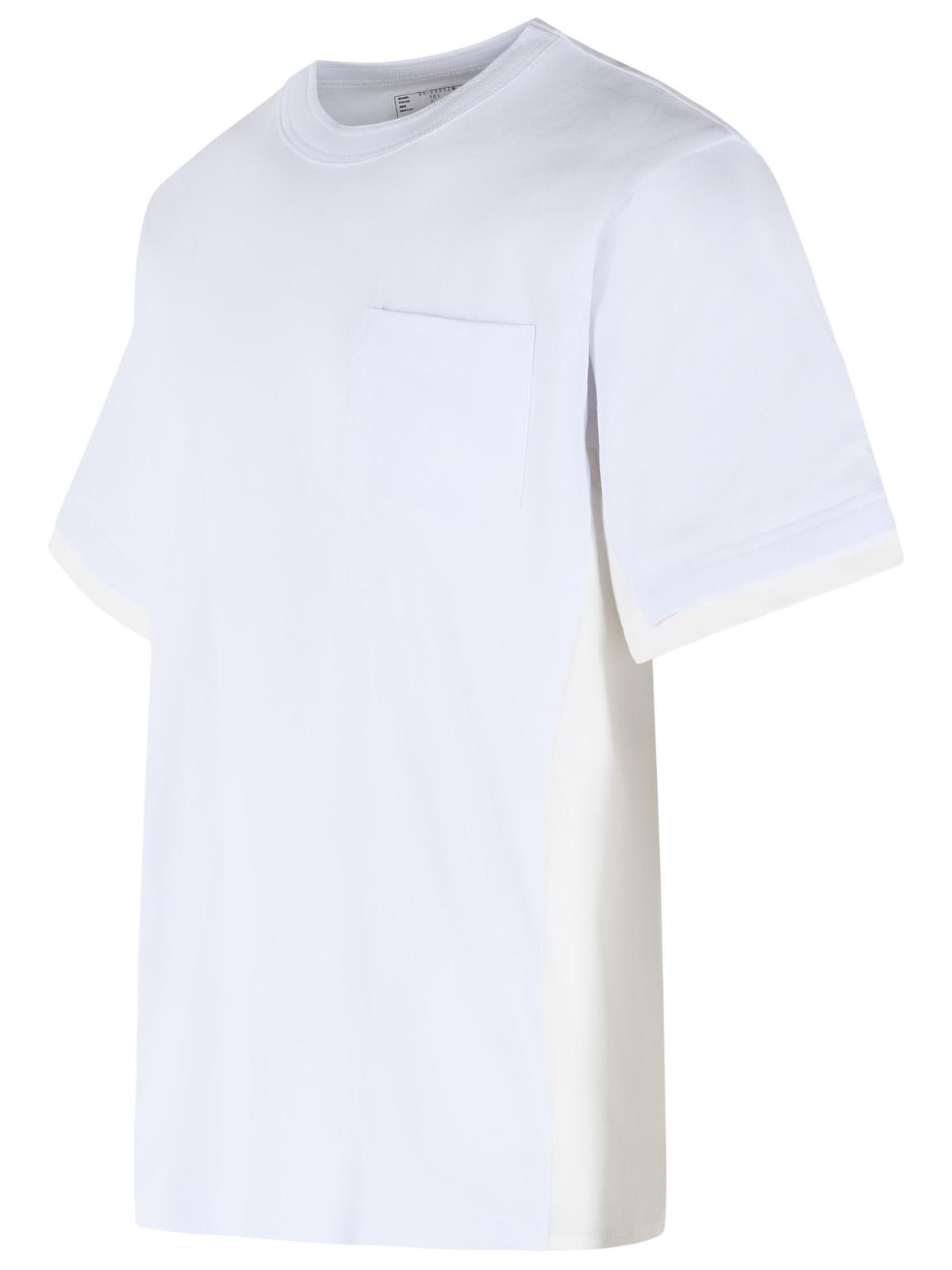 Sacai White Cotton T-Shirt Men SACAI
