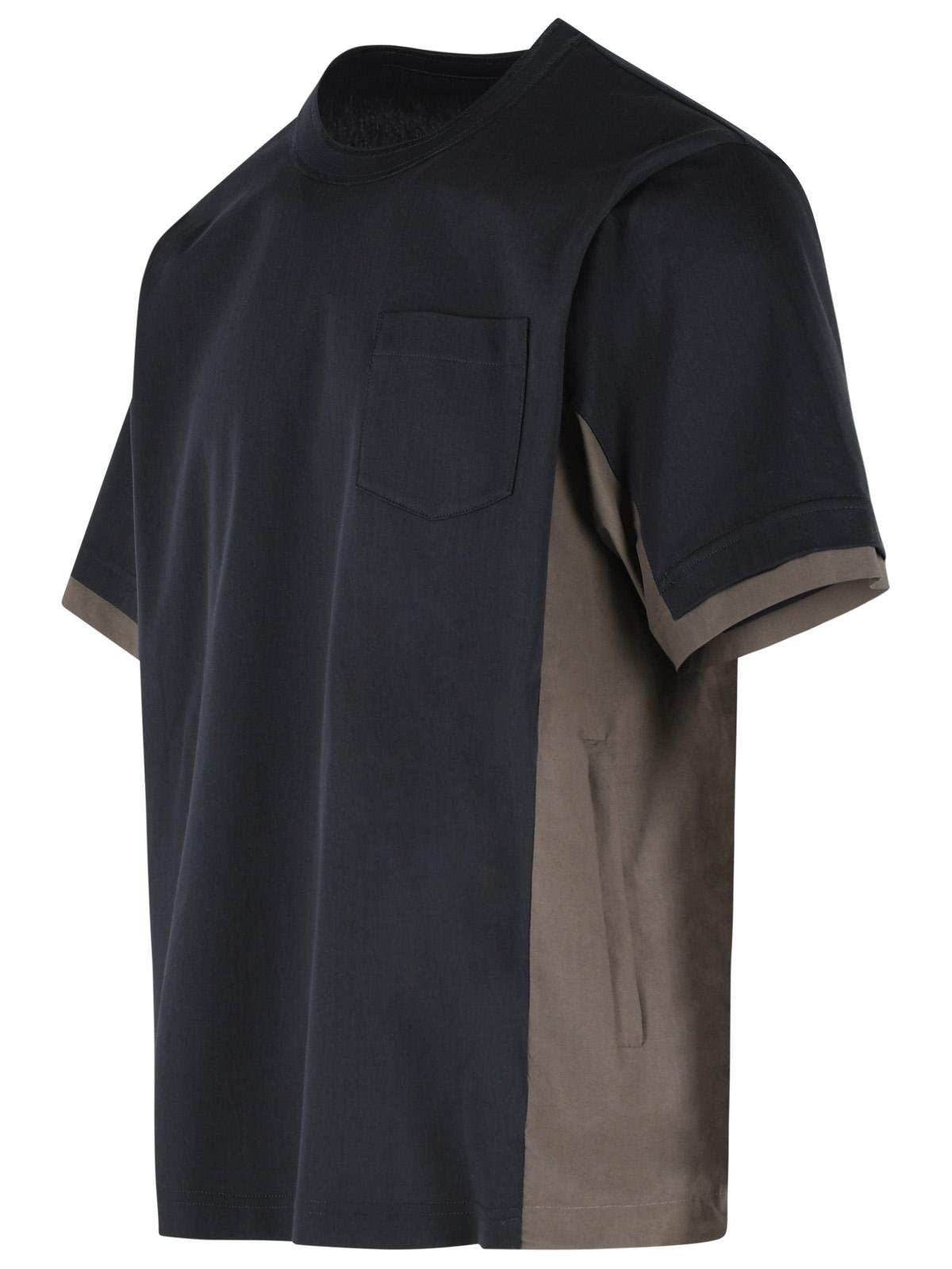 Sacai Navy Cotton T-Shirt Men SACAI