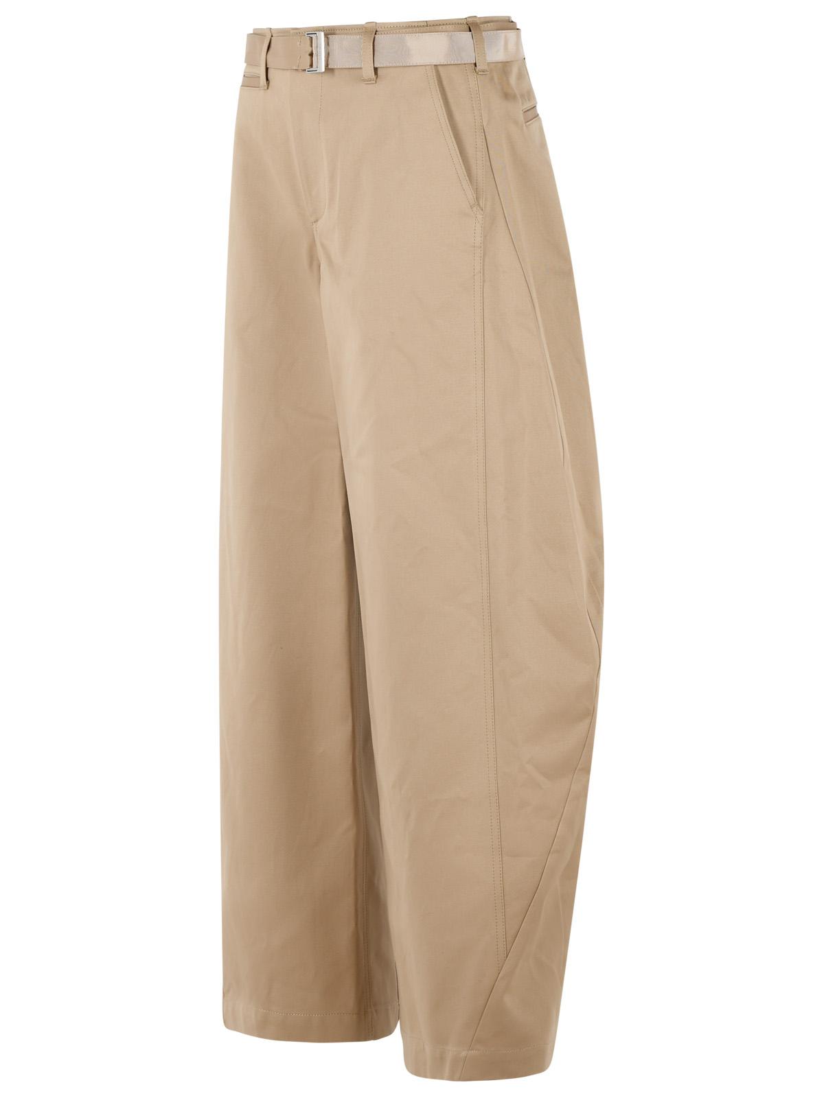 Sacai Chino' Beige Cotton Pants Women SACAI