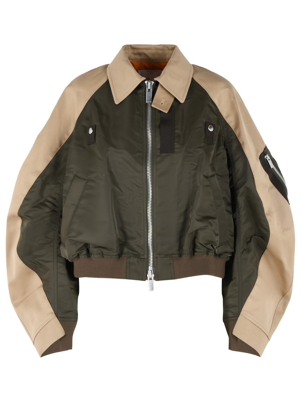 Sacai 'Chino' Green And Beige Nylon Jacket Women SACAI