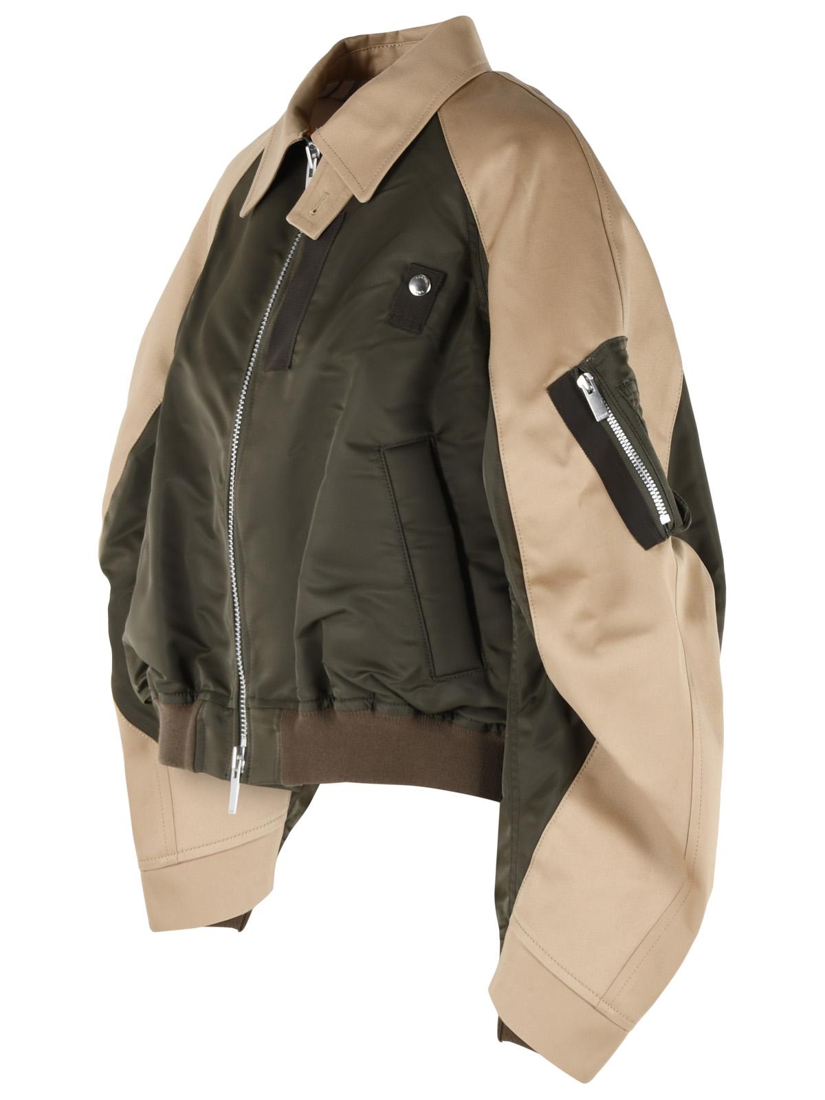 Sacai 'Chino' Green And Beige Nylon Jacket Women SACAI