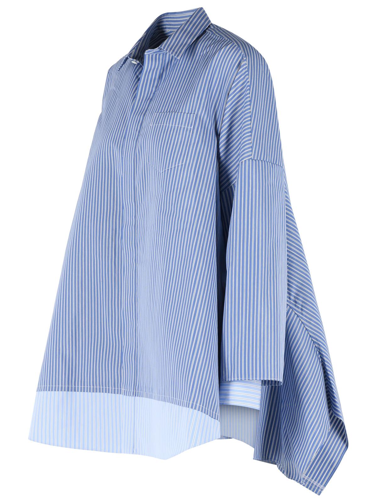 Sacai Light Blue Cotton Blend Shirt Women SACAI