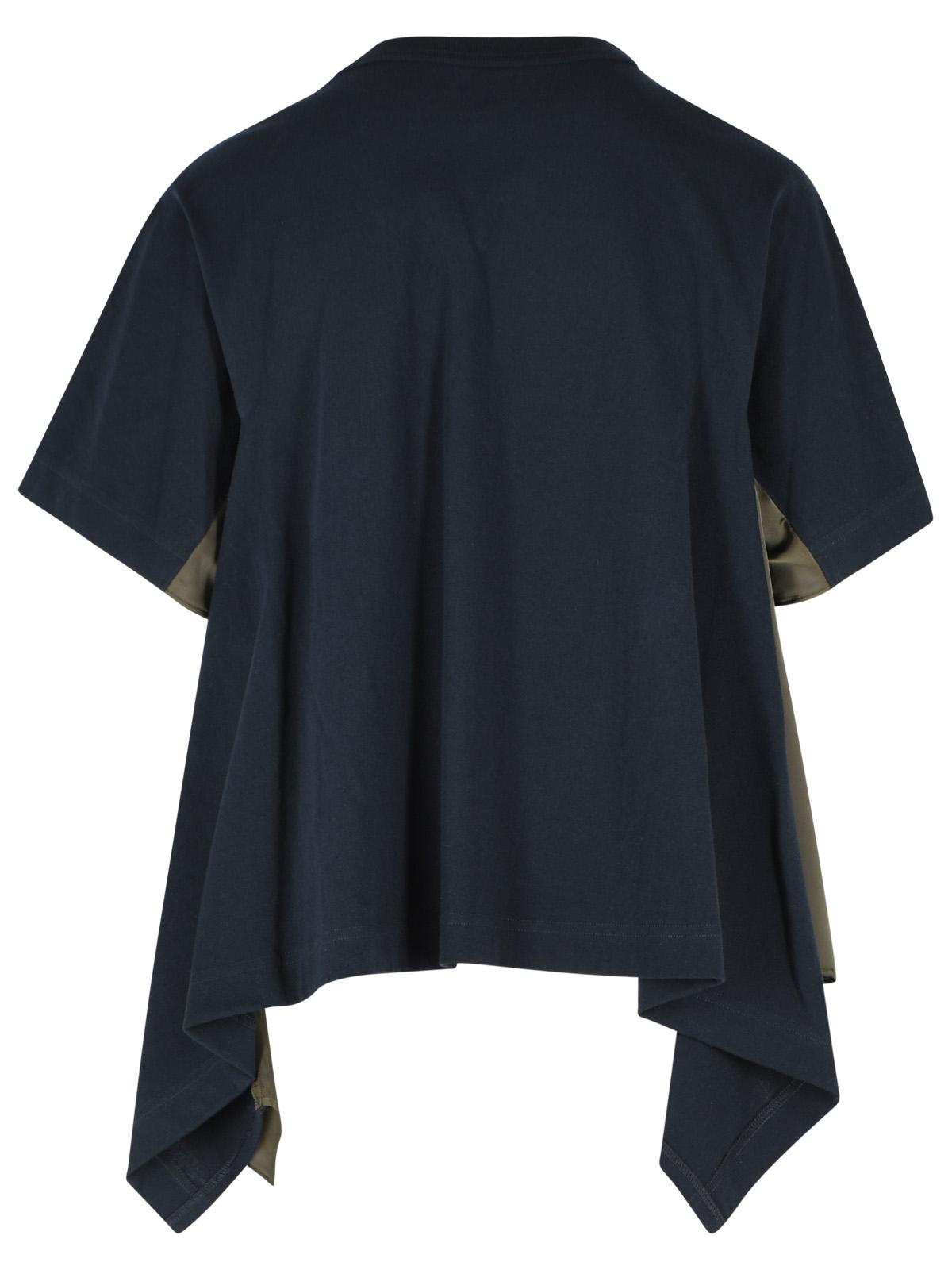 Sacai Navy Cotton T-Shirt Women SACAI