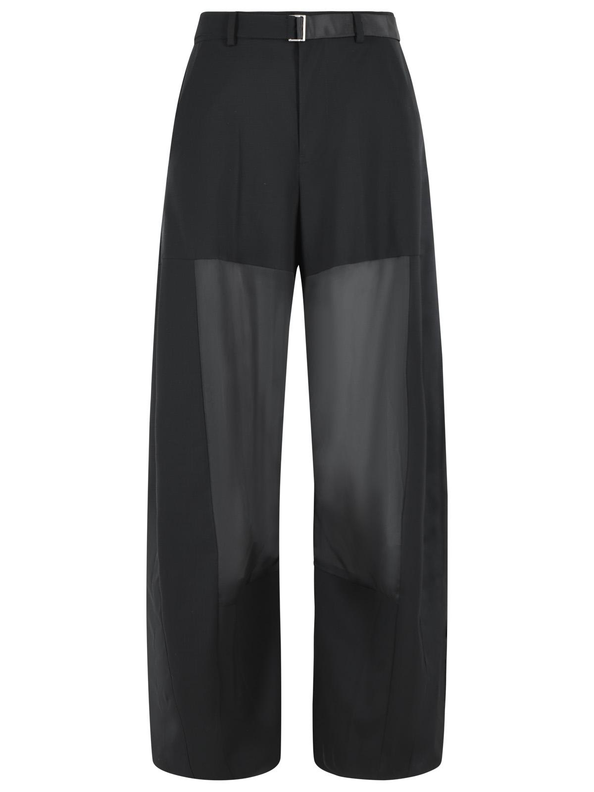 Sacai Black Wool Pants Women SACAI