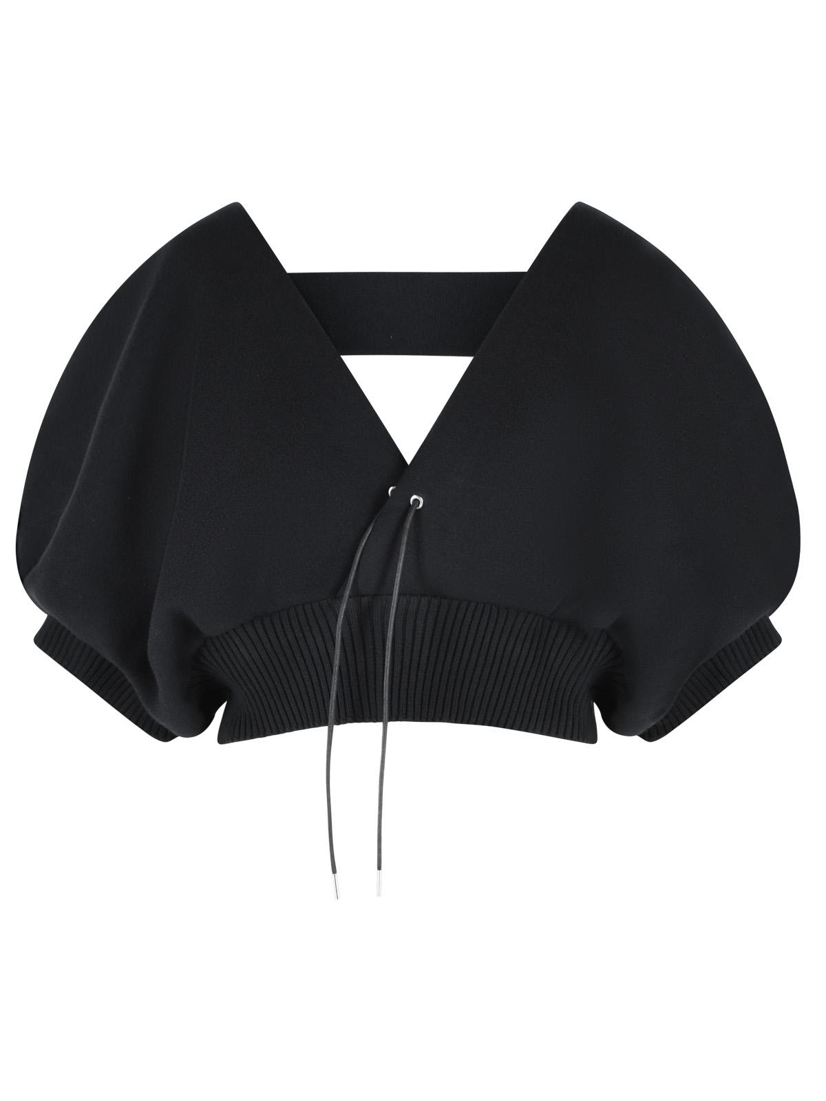 Sacai Black Cashmere Blend Top Women SACAI