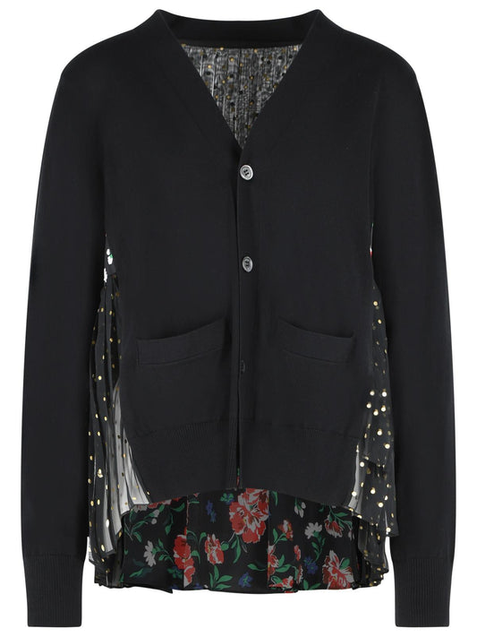 Sacai Black Cotton Cardigan Women SACAI