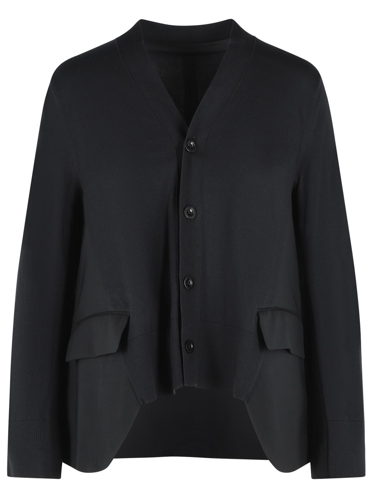 Sacai Black Cotton Blend Cardigan Women SACAI