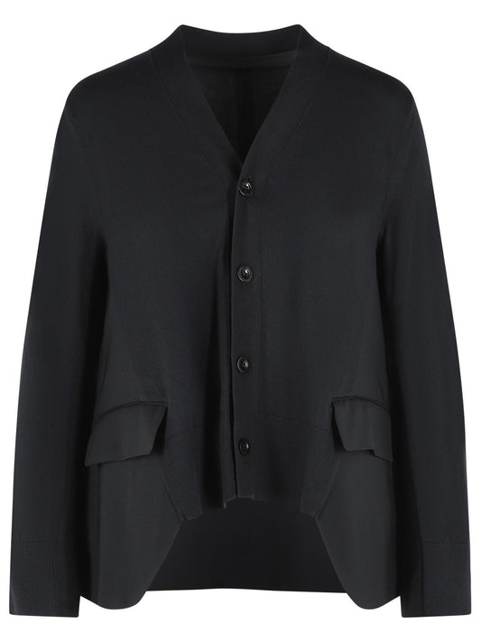 Sacai Black Cotton Blend Cardigan Women SACAI