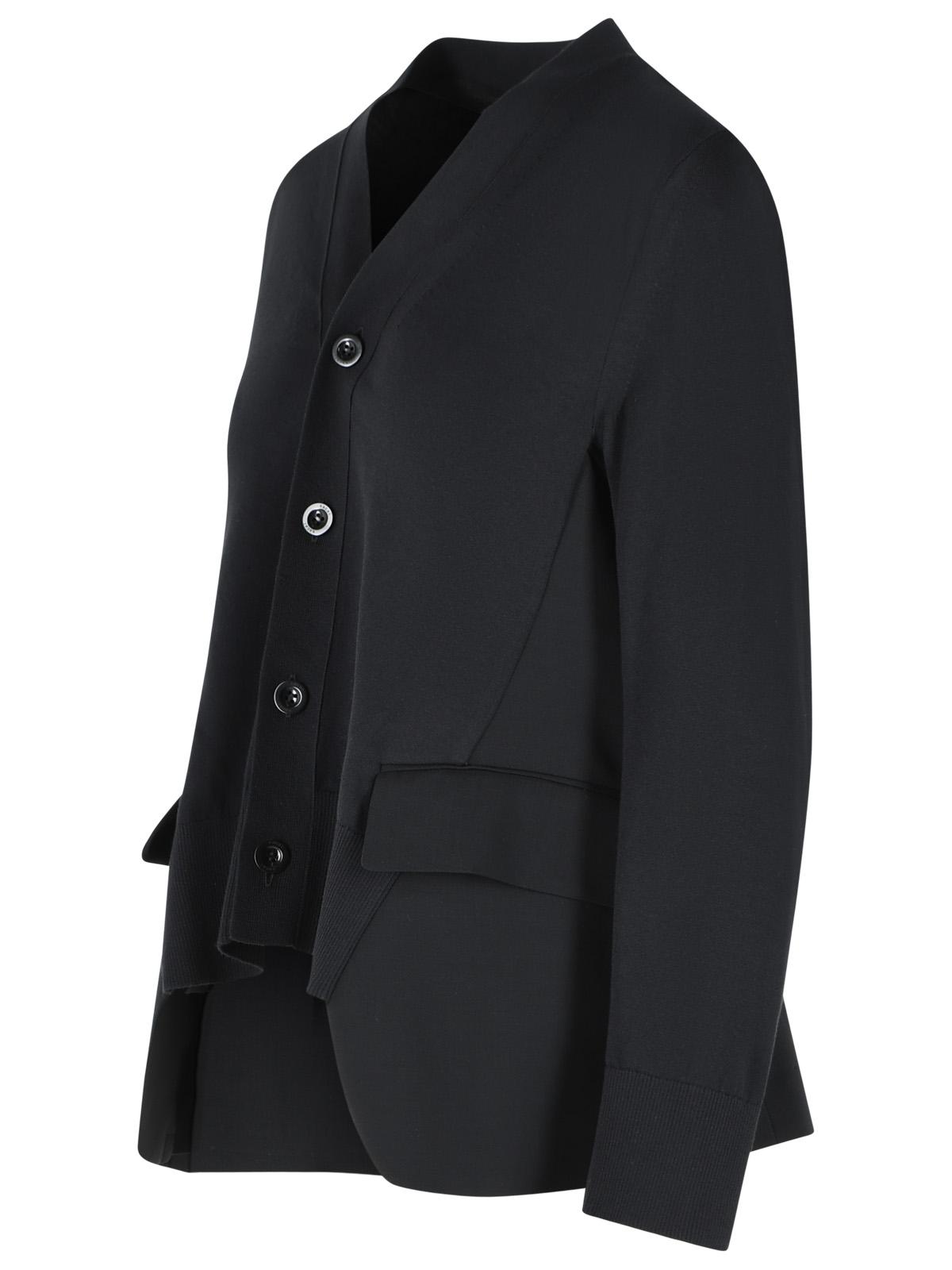 Sacai Black Cotton Blend Cardigan Women SACAI
