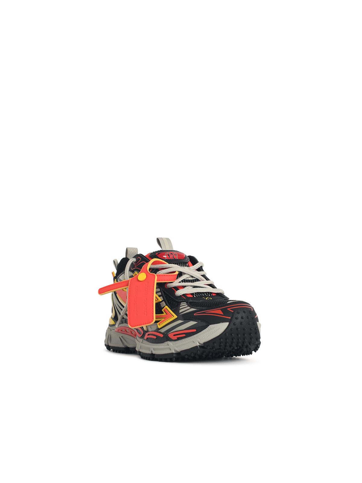 Off-White 'Be Right Back' Black Mesh And Coral Red Sneakers Men OFF-WHITE