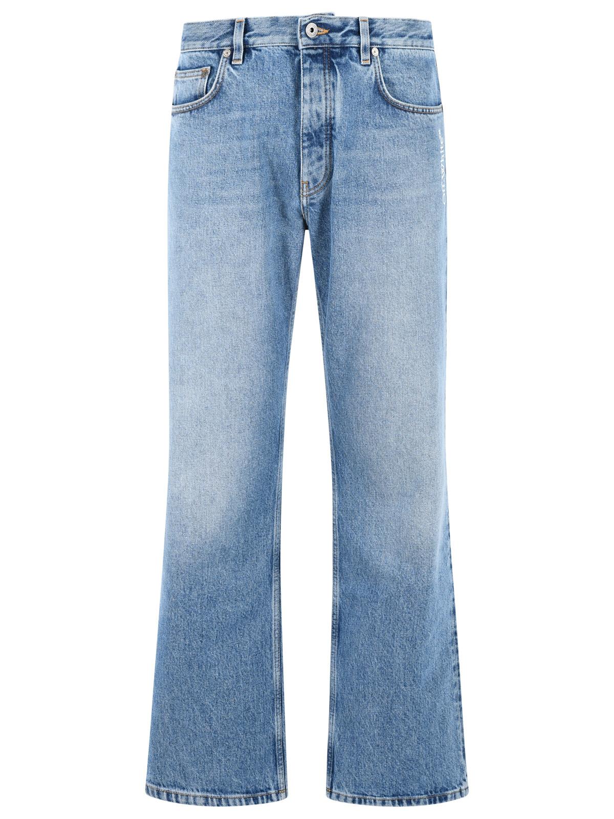 Off-White Light Blue Cotton Jeans Men OFF-WHITE