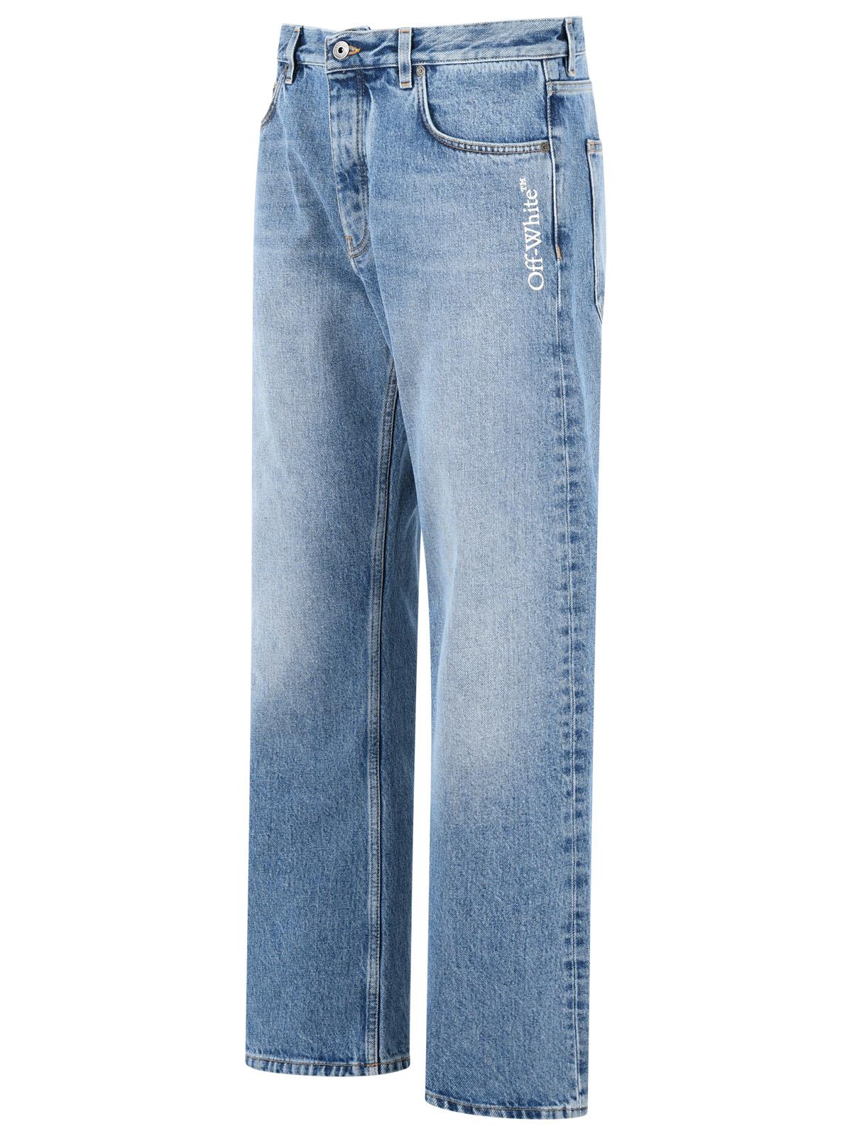 Off-White Light Blue Cotton Jeans Men OFF-WHITE