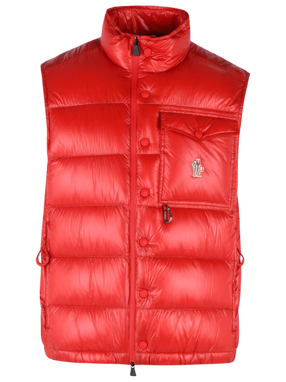 Moncler Grenoble 'Uychi' Foldable Red Polyamide Padded Vest Men MONCLER GRENOBLE