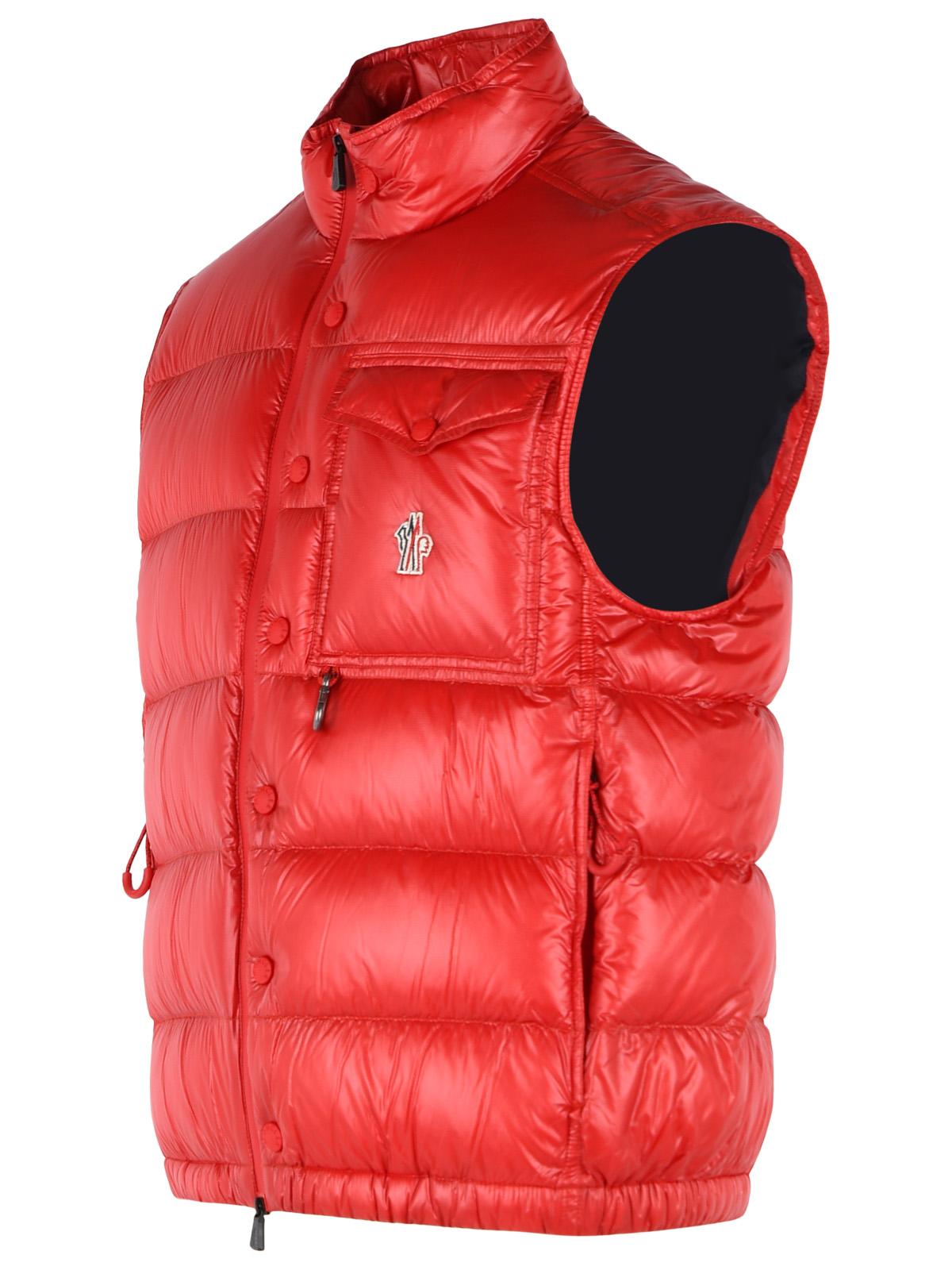Moncler Grenoble 'Uychi' Foldable Red Polyamide Padded Vest Men MONCLER GRENOBLE