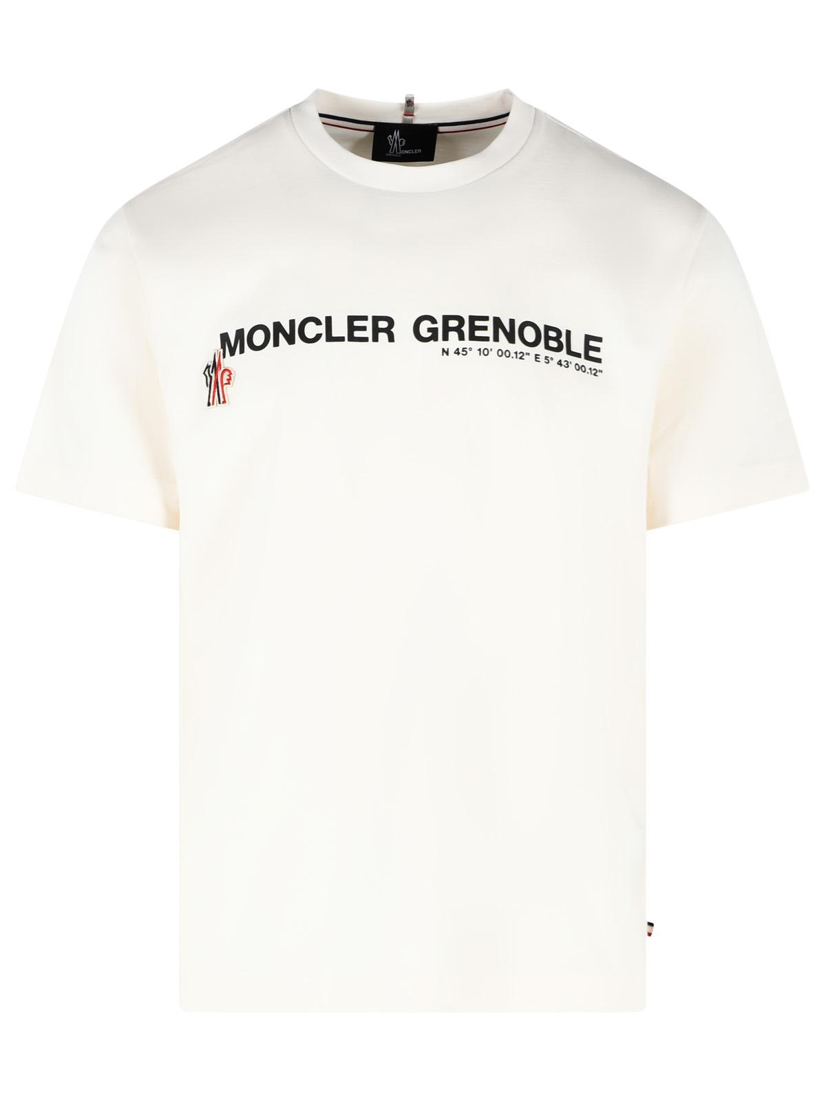 Moncler Grenoble Ivory White Stretch Cotton T-Shirt Men MONCLER GRENOBLE