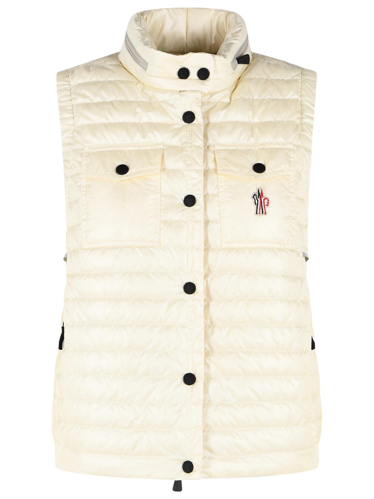 Moncler Grenoble 'Gumiane' Padded Vest With Hood In Ivory White Polyamide Women MONCLER GRENOBLE