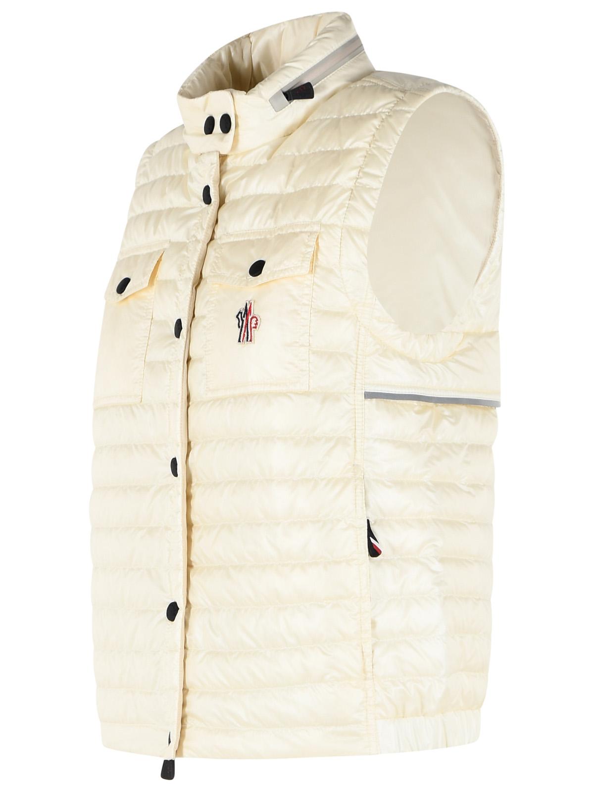 Moncler Grenoble 'Gumiane' Padded Vest With Hood In Ivory White Polyamide Women MONCLER GRENOBLE