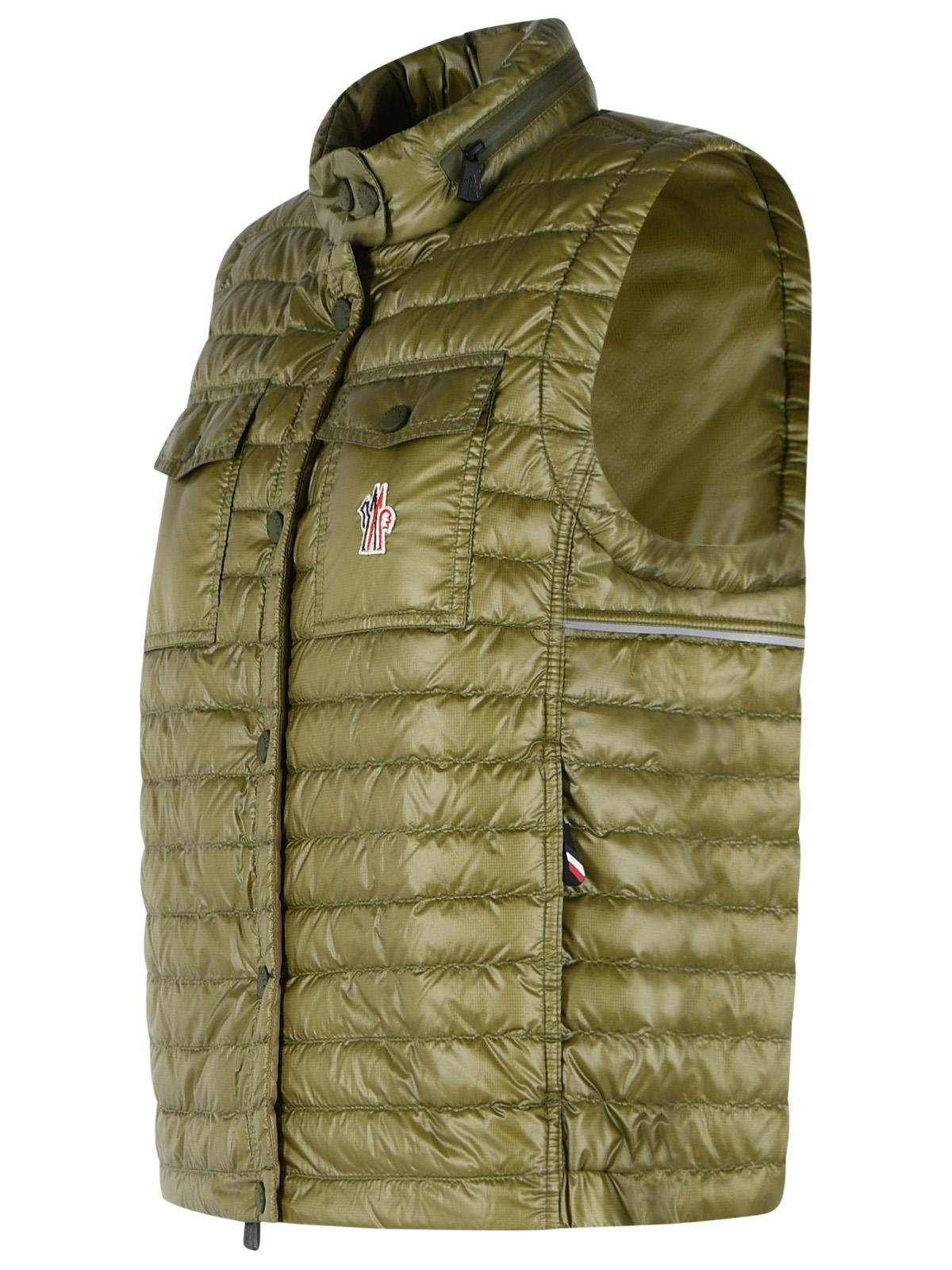 Moncler Grenoble 'Gumiane' Padded Vest With Green Polyamide Hood Women MONCLER GRENOBLE