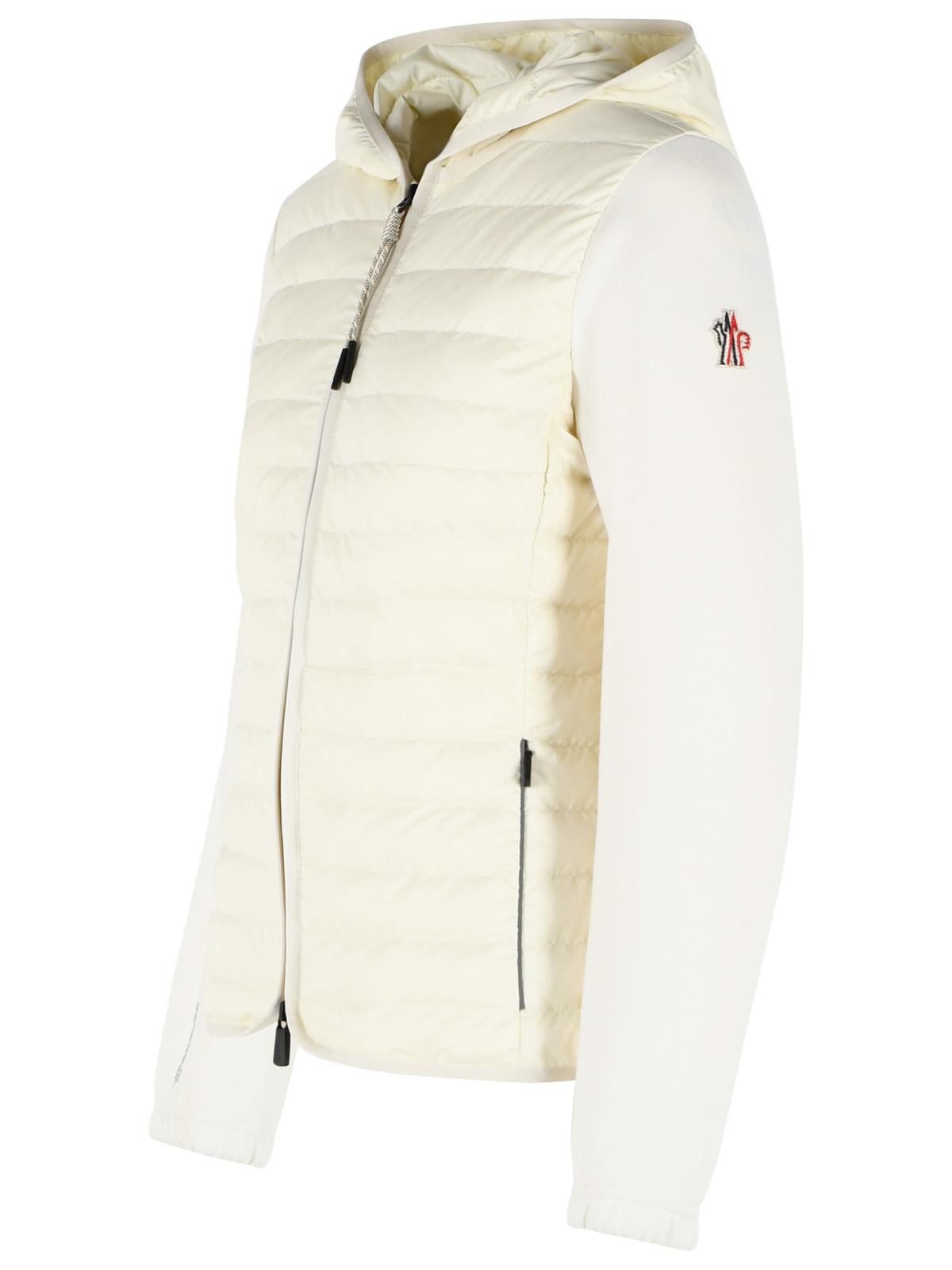 Moncler Grenoble Padded Hoodie With Zip In Ivory White Polyester Blend Women MONCLER GRENOBLE