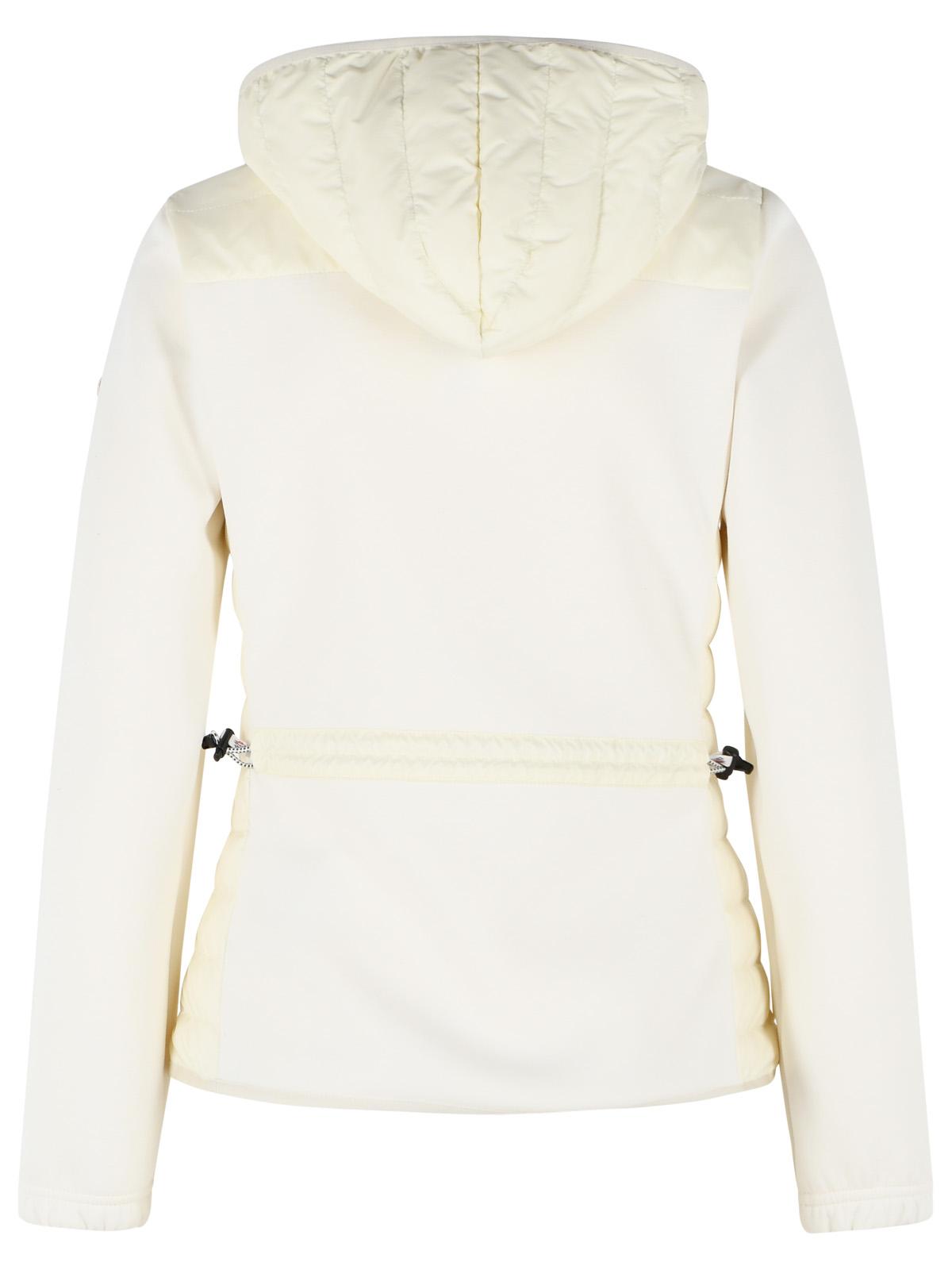Moncler Grenoble Padded Hoodie With Zip In Ivory White Polyester Blend Women MONCLER GRENOBLE