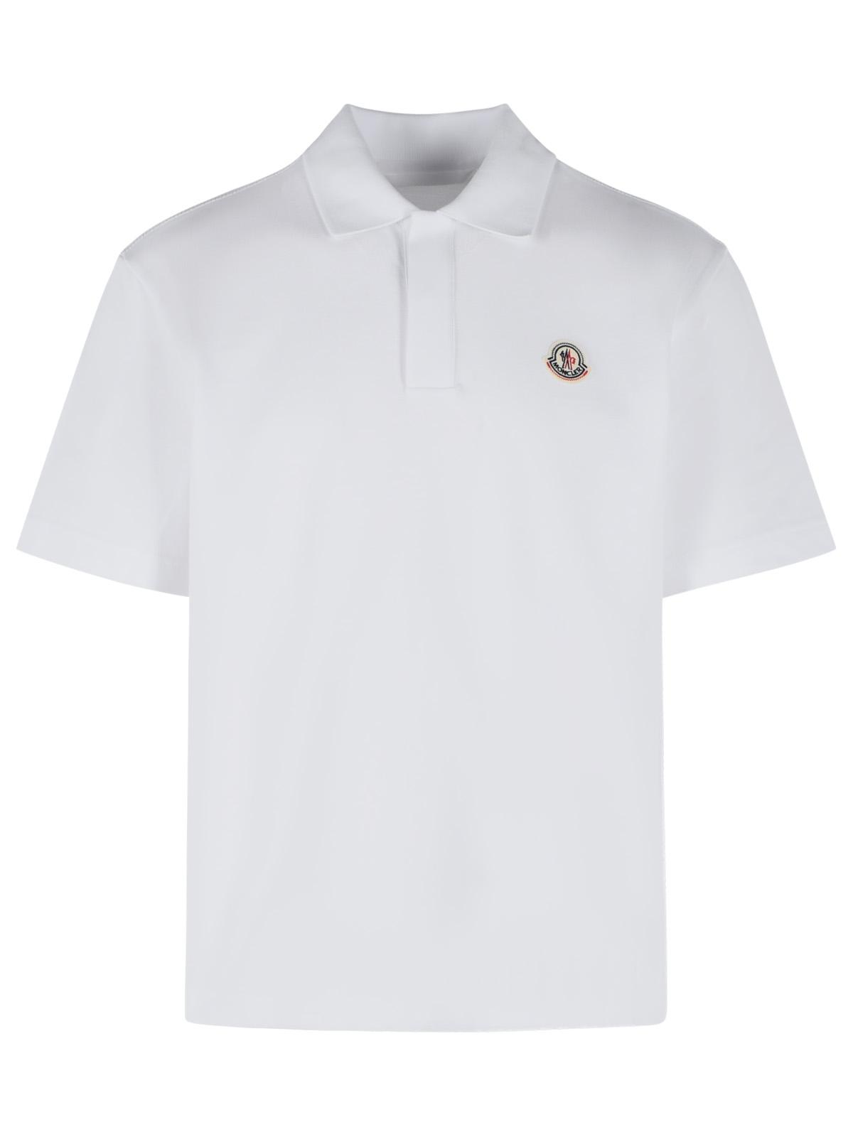 Moncler White Cotton Polo Shirt Men MONCLER