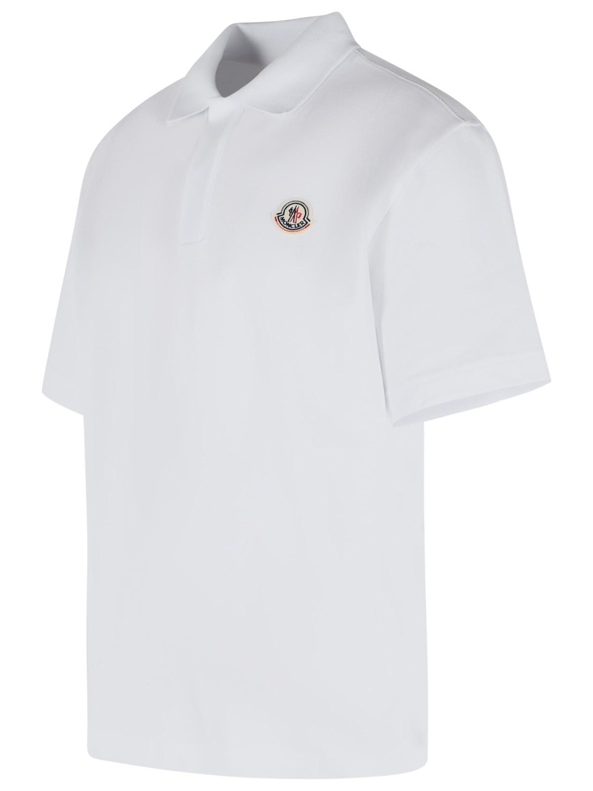 Moncler White Cotton Polo Shirt Men MONCLER