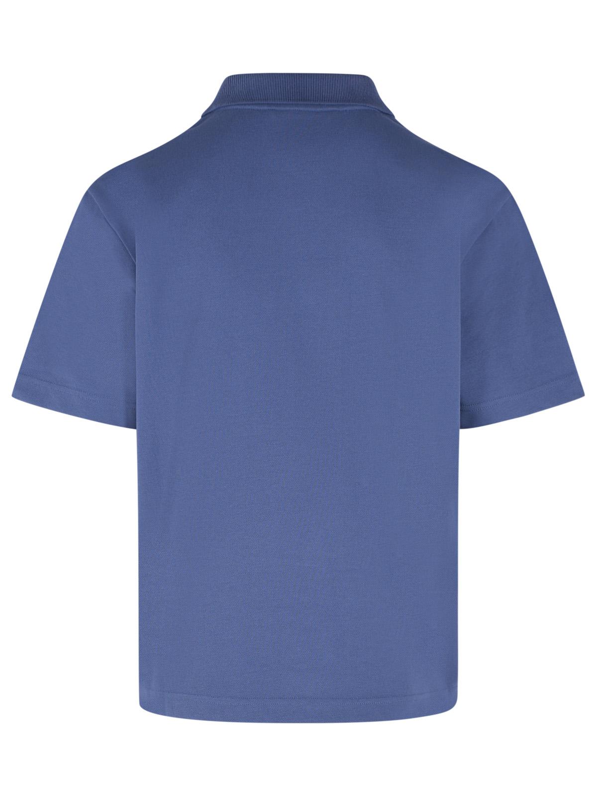 Moncler Polo Shirt In Blue Cotton Men MONCLER