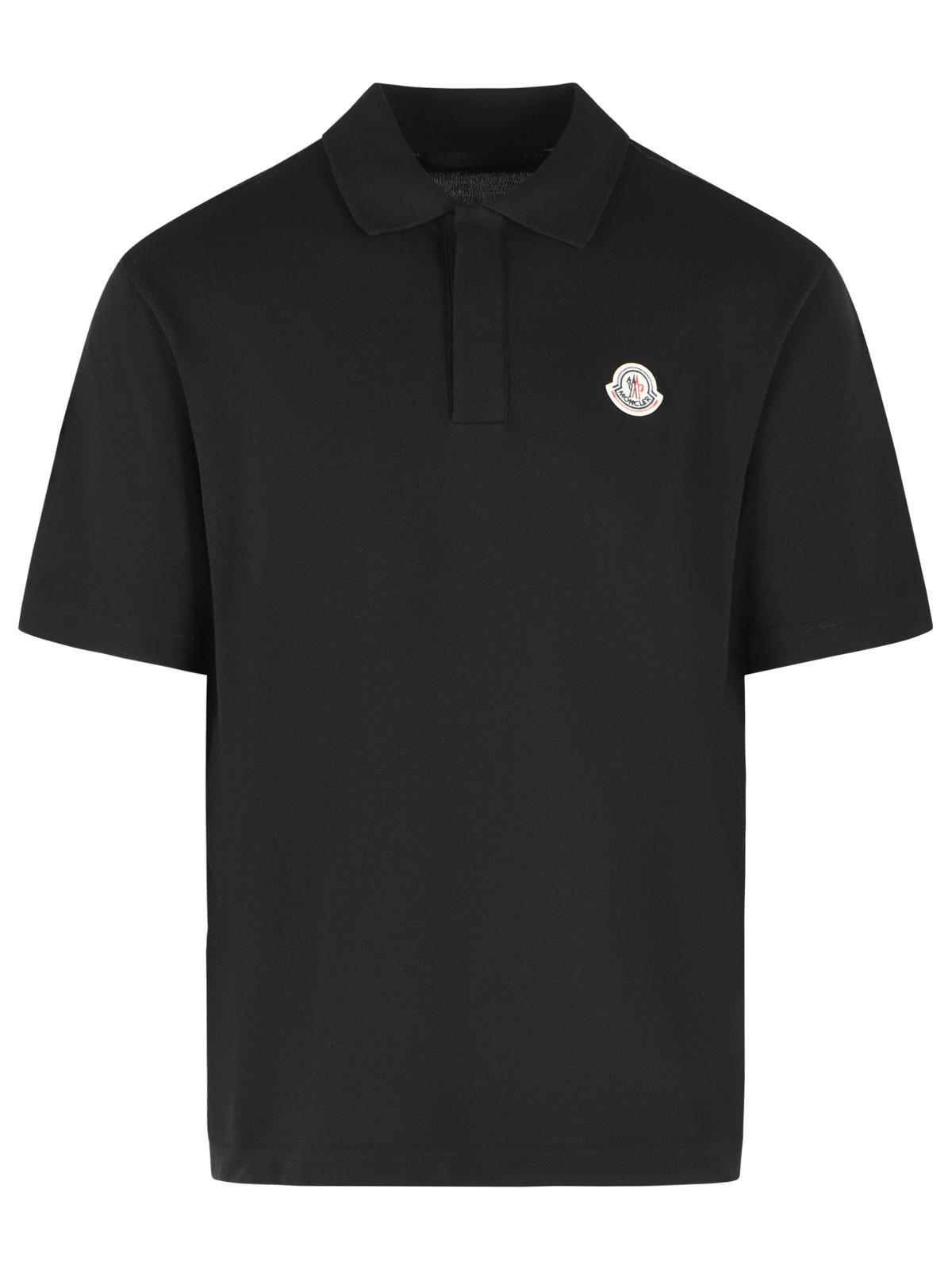 Moncler Black Cotton Polo Shirt Men MONCLER