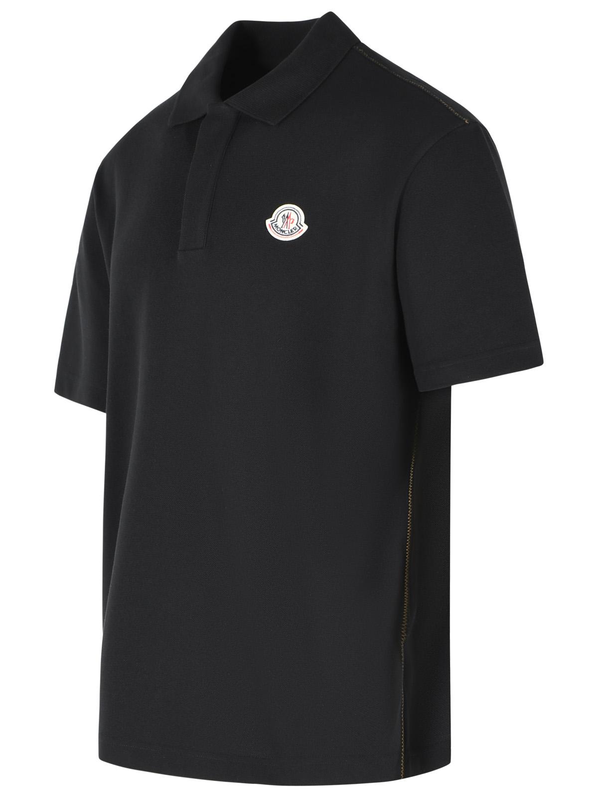 Moncler Black Cotton Polo Shirt Men MONCLER