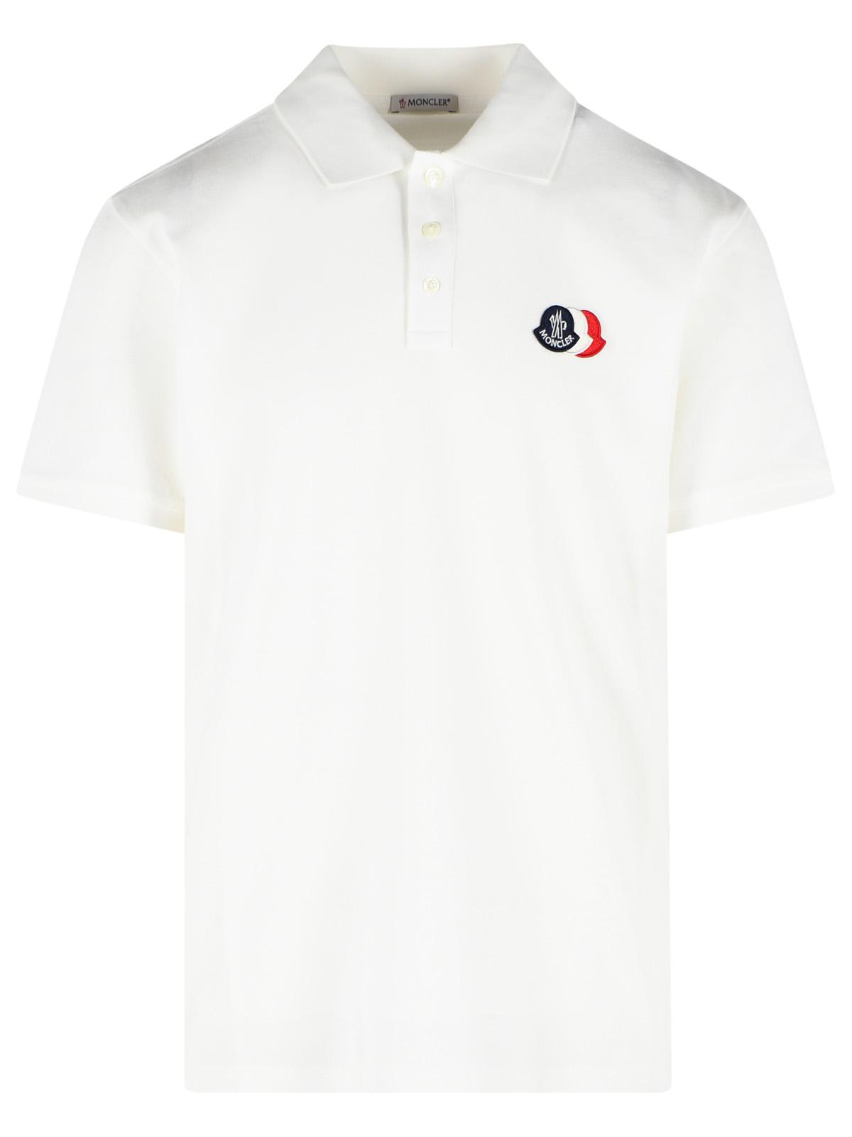Moncler White Cotton Polo Shirt Men MONCLER