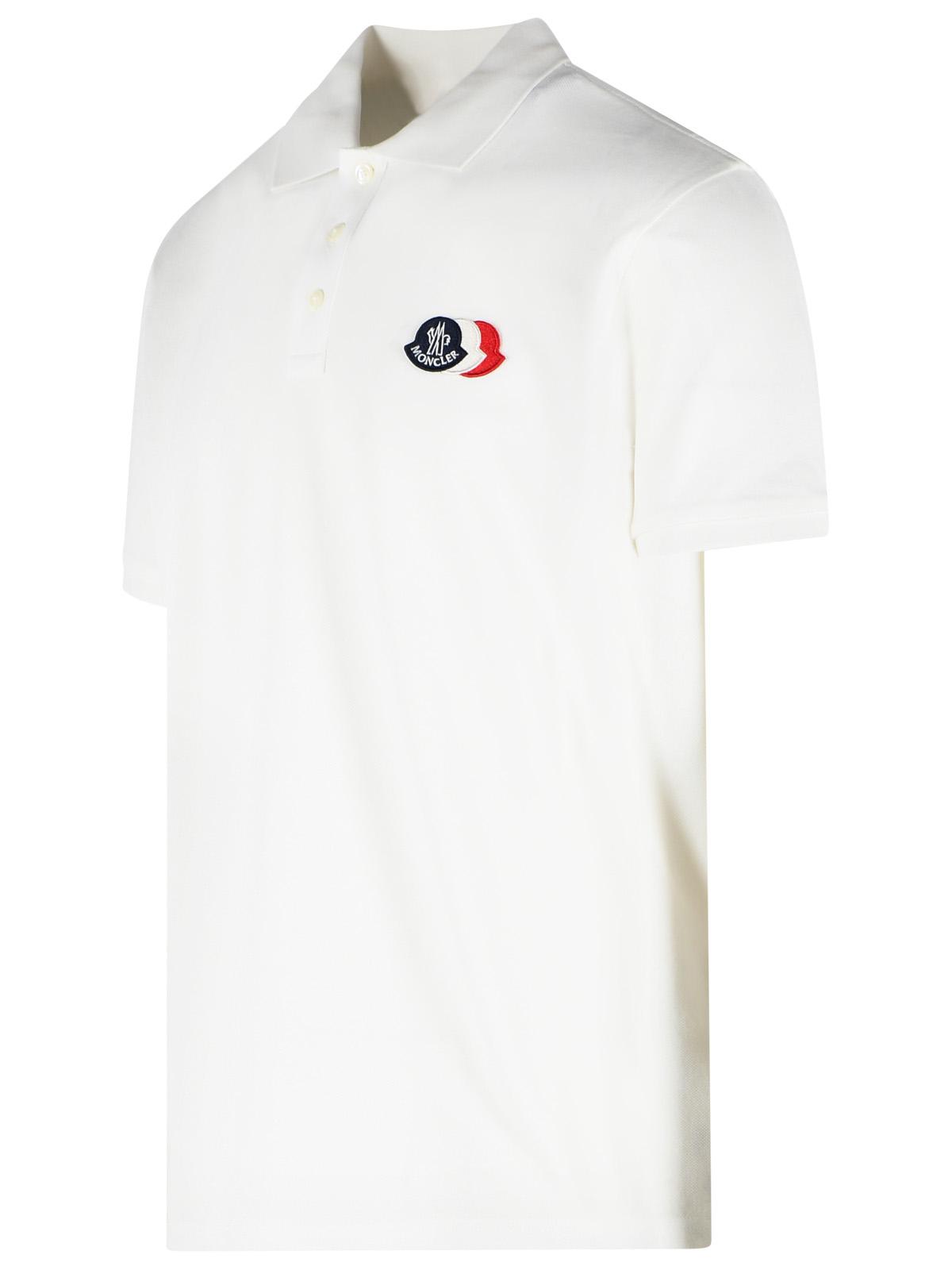 Moncler White Cotton Polo Shirt Men MONCLER