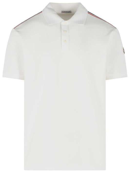 Moncler White Cotton Polo Shirt Men MONCLER