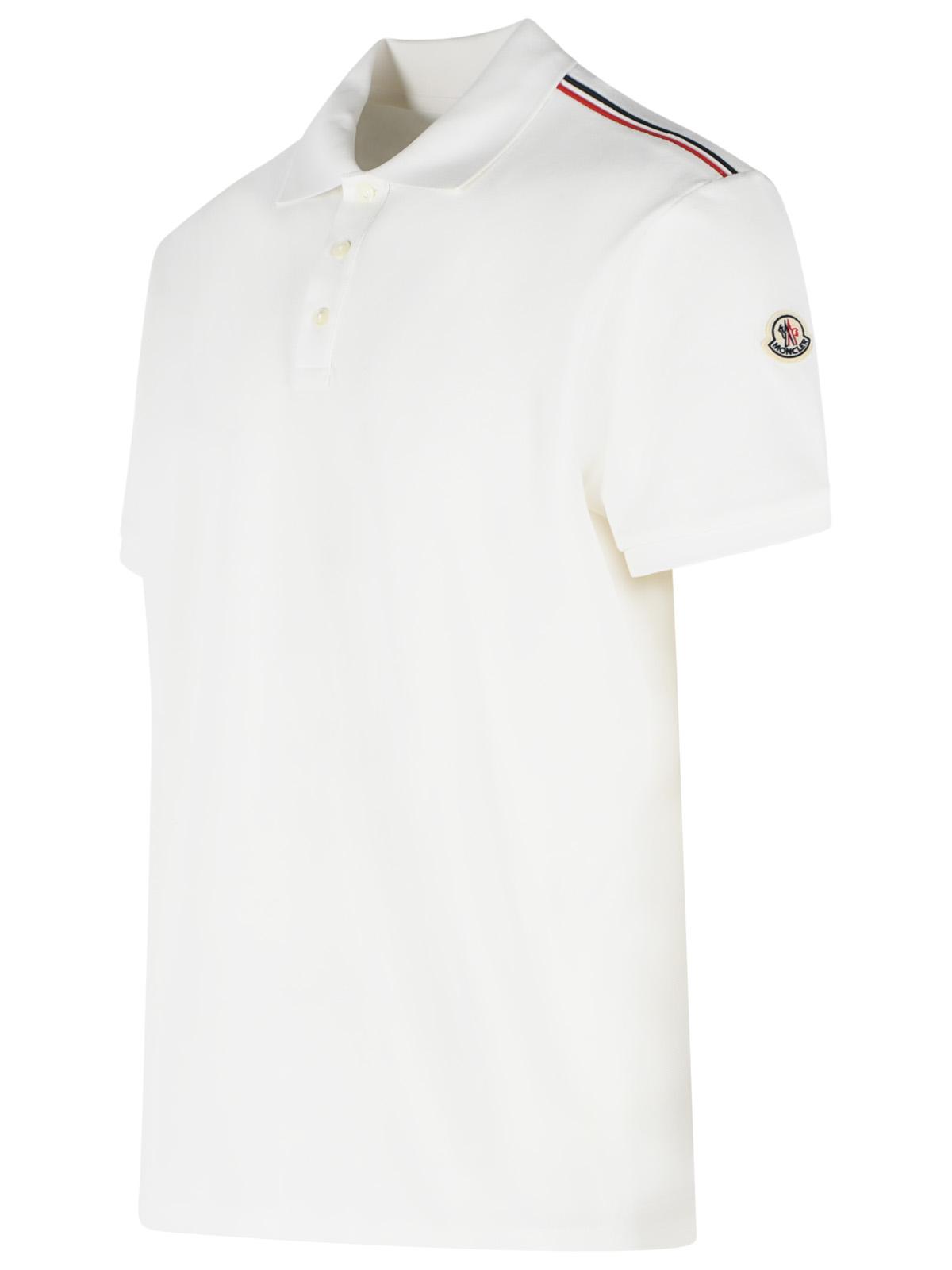 Moncler White Cotton Polo Shirt Men MONCLER
