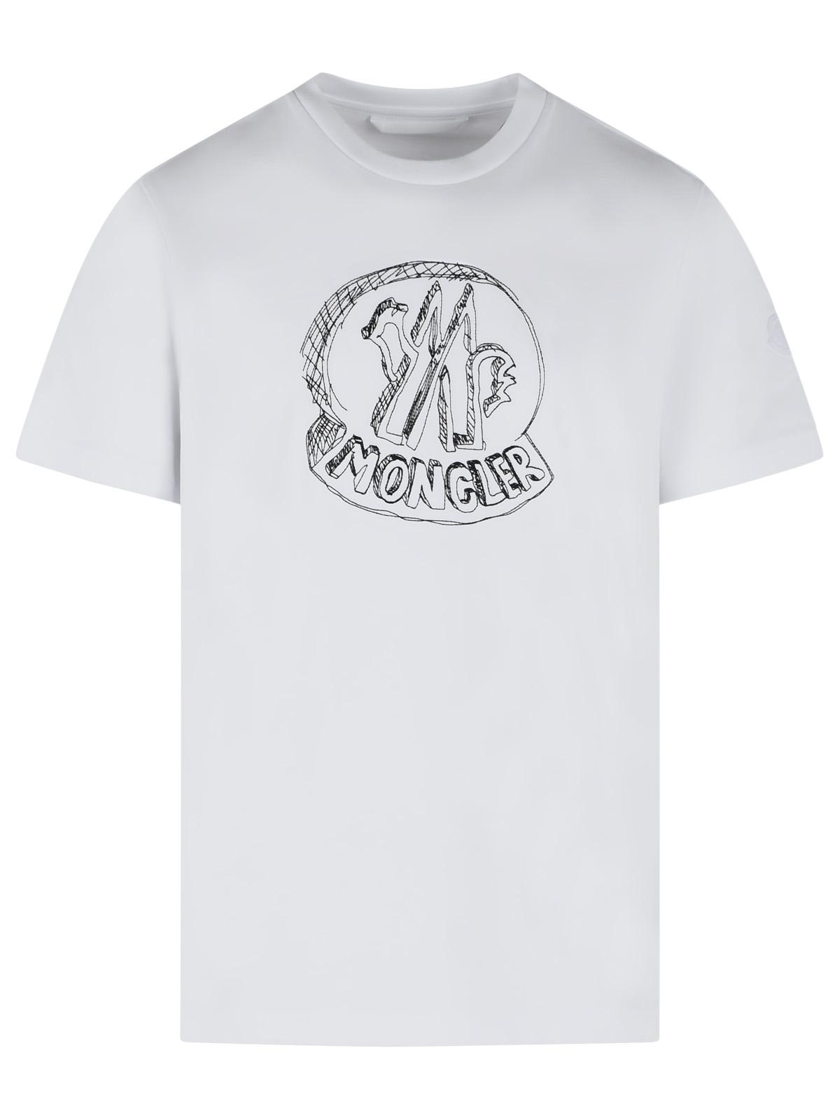 Moncler White Cotton T-Shirt Men MONCLER