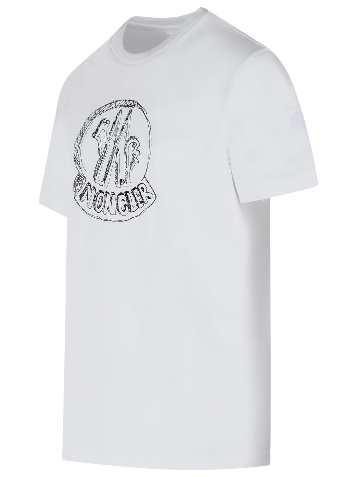 Moncler White Cotton T-Shirt Men MONCLER