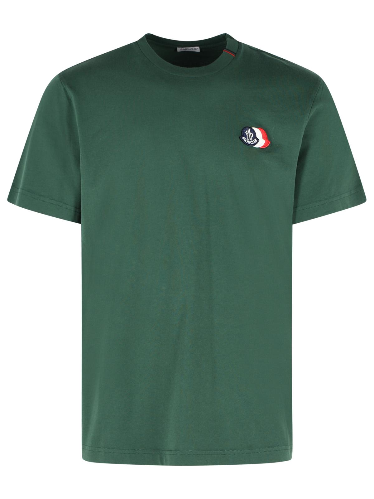 Moncler Green Cotton T-Shirt Men MONCLER