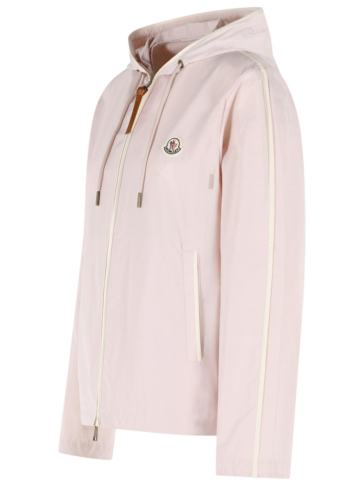 Moncler 'Sarracenia' Hooded Jacket In Polyester And Light Pink Cotton Women MONCLER