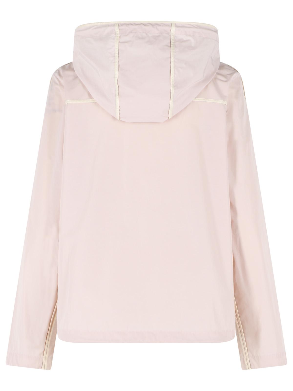 Moncler 'Sarracenia' Hooded Jacket In Polyester And Light Pink Cotton Women MONCLER
