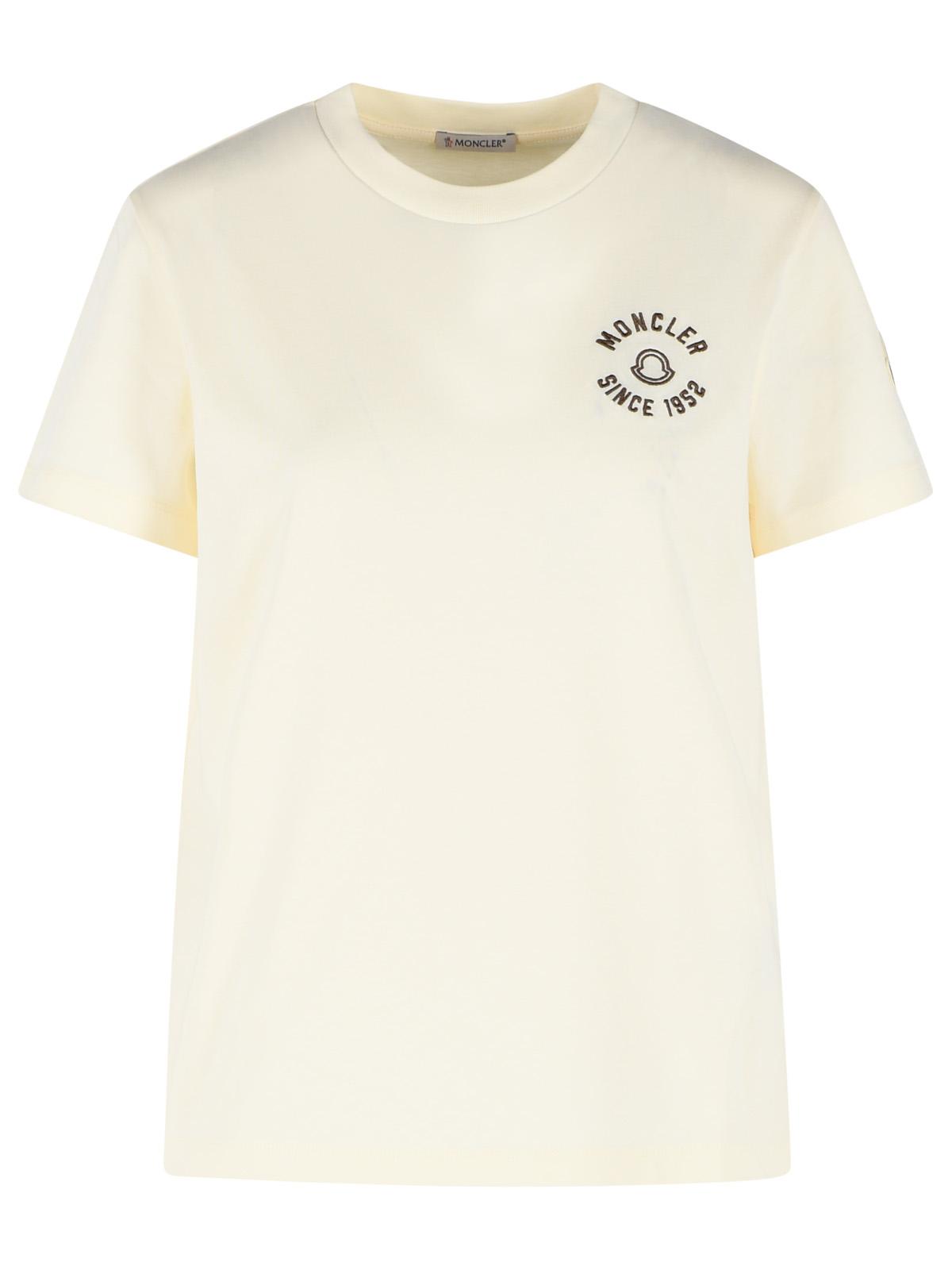 Moncler Cream Cotton T-Shirt Women MONCLER