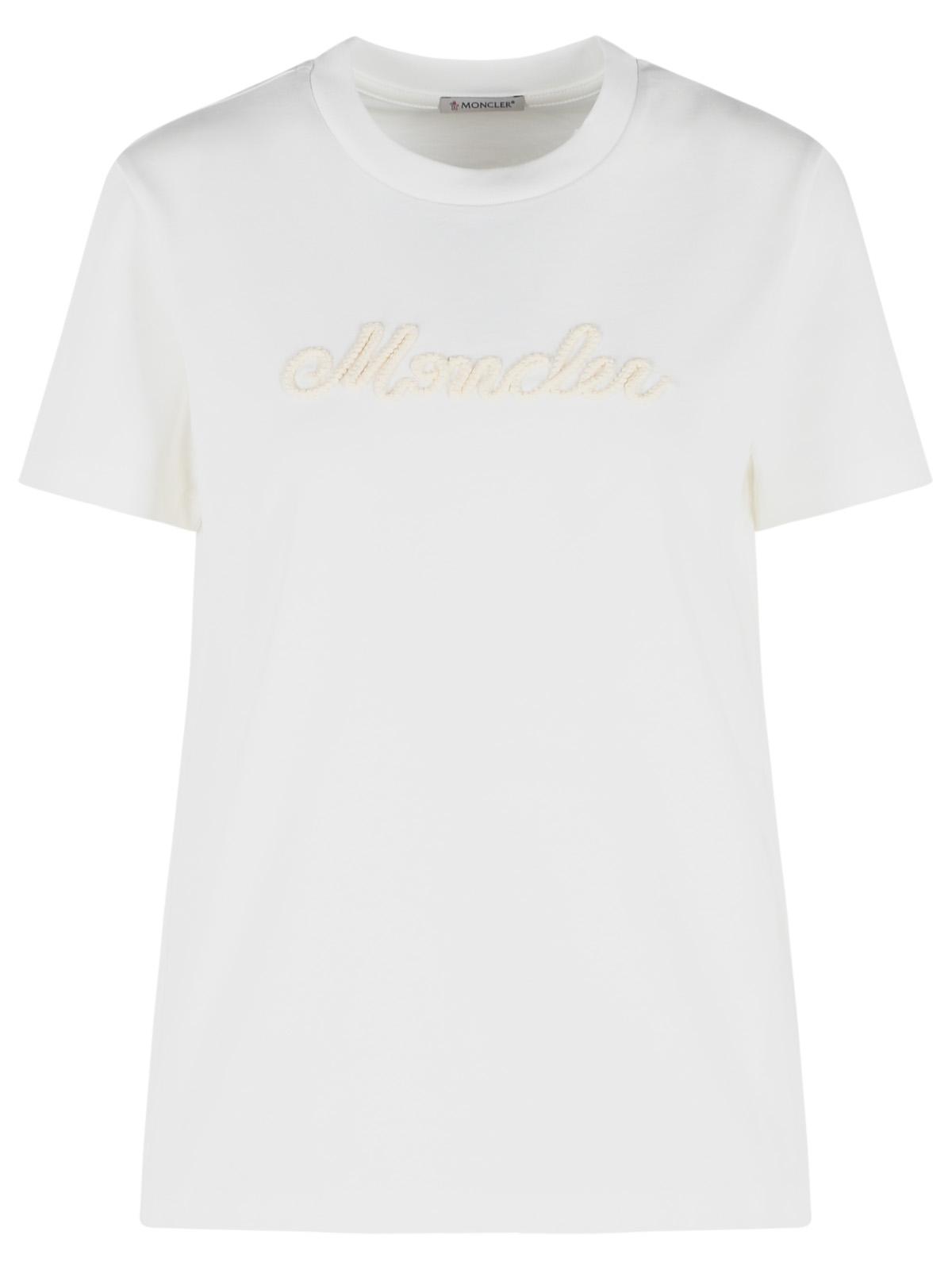 Moncler White Cotton T-Shirt Women MONCLER