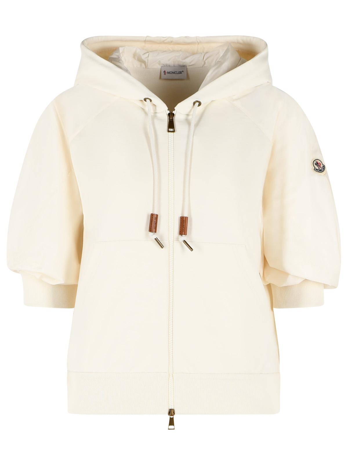 Moncler Ivory White Cotton Hoodie Women MONCLER