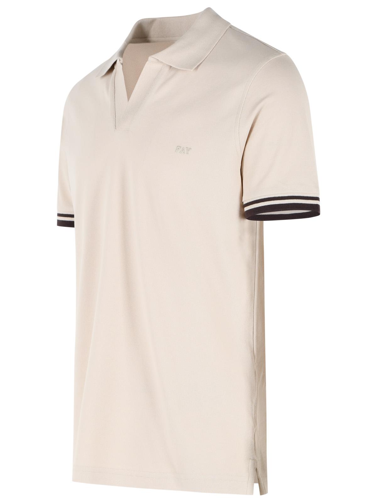 Fay Beige Stretch Cotton Polo Shirt Men FAY
