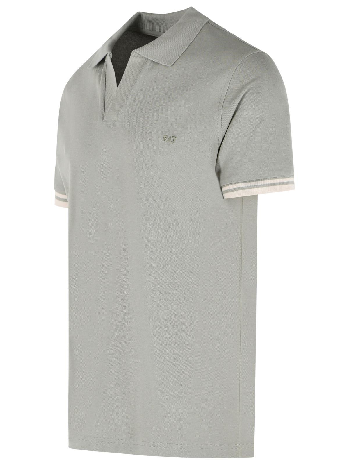 Fay Green Stretch Cotton Polo Shirt Men FAY