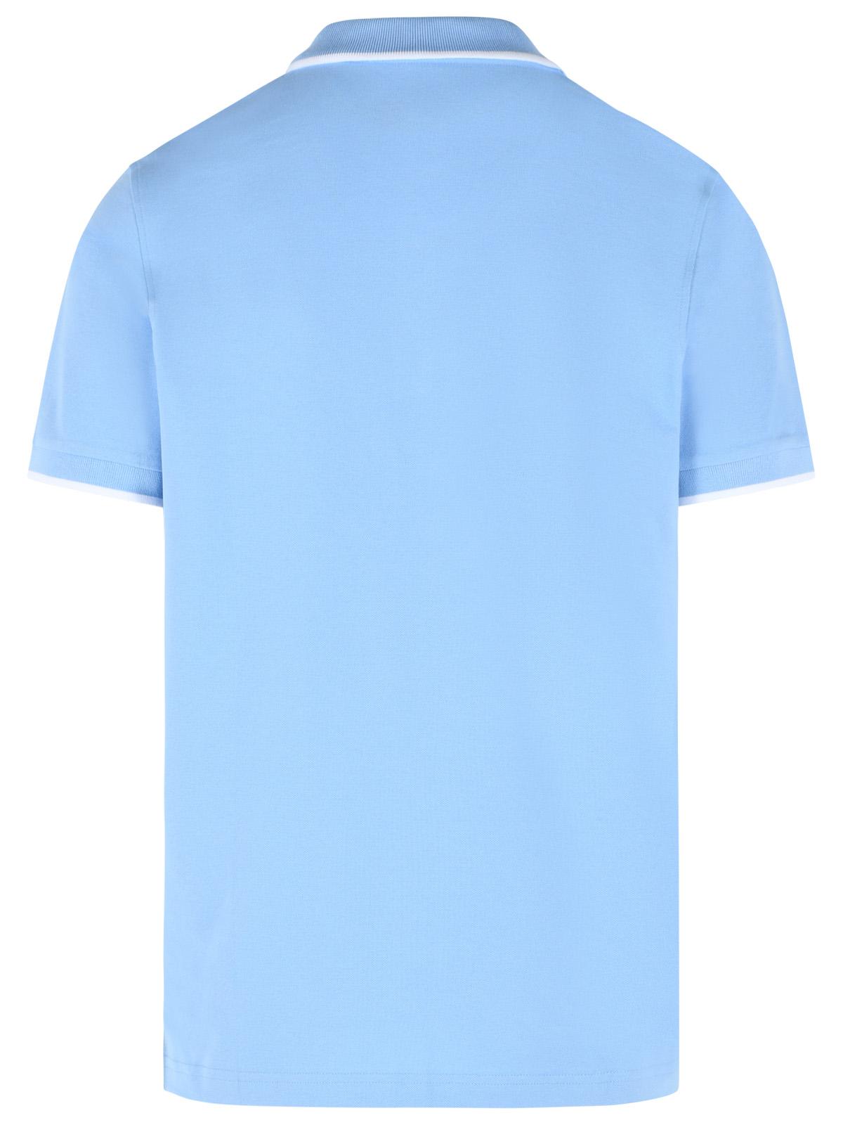 Fay Light Blue Stretch Cotton Polo Shirt Men FAY
